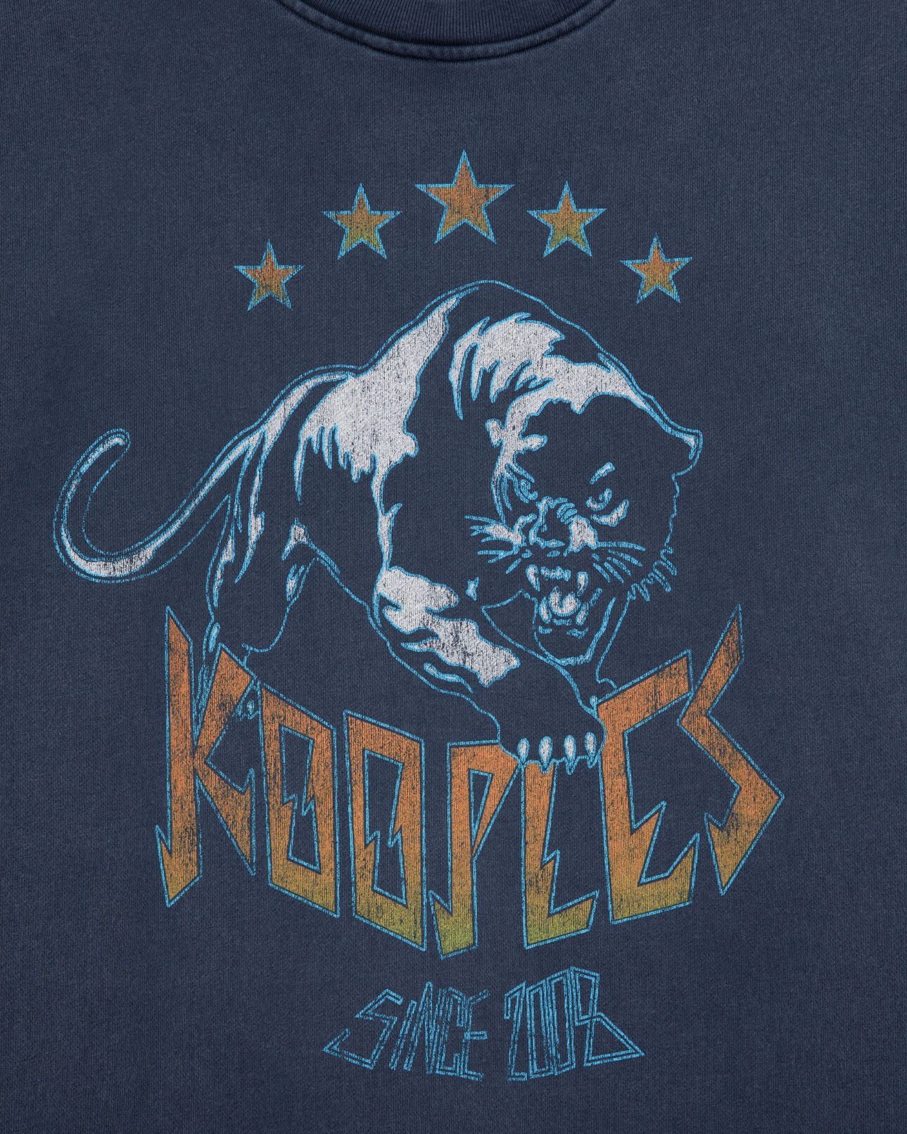 The Kooples HOMME WASHED NAVY sweatshirt avec sérigraphie logo bleu marine