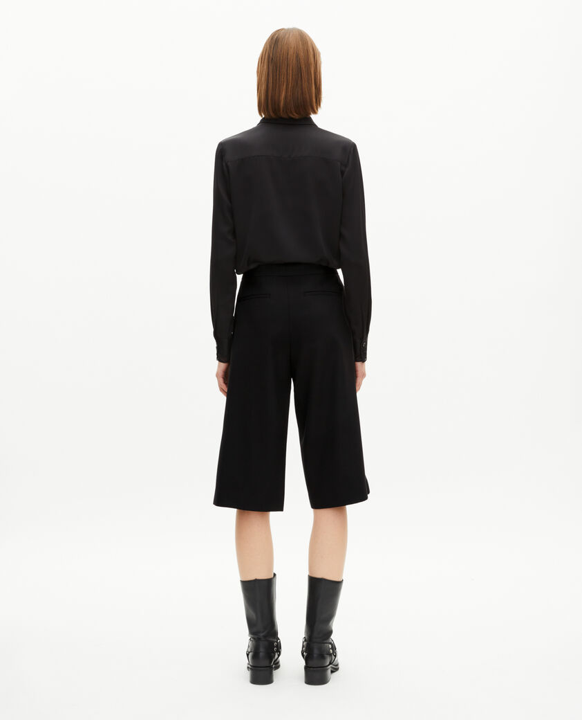 The Kooples WOMEN BLACK wide-leg pants with black bridge