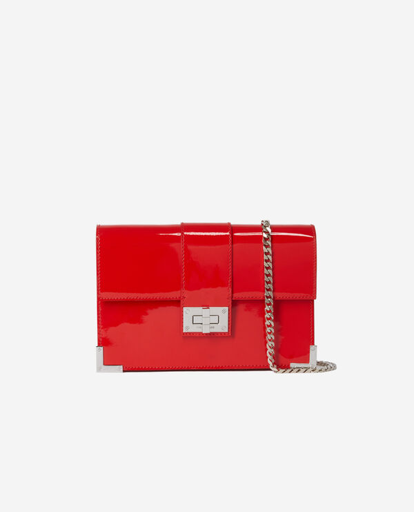 medium emily pouch in red leather