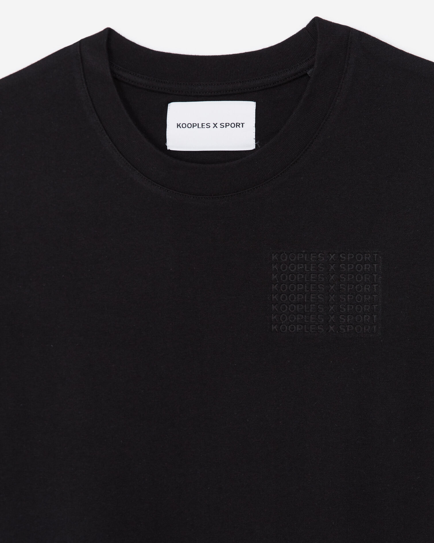T-shirt noir coton à logo embossé, BLACK, hi-res image number null
