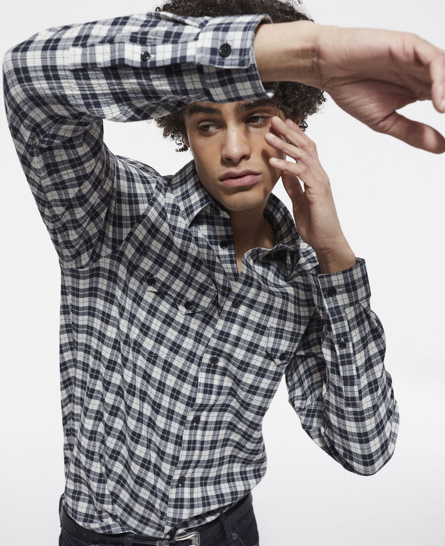 check shirt with classic collar