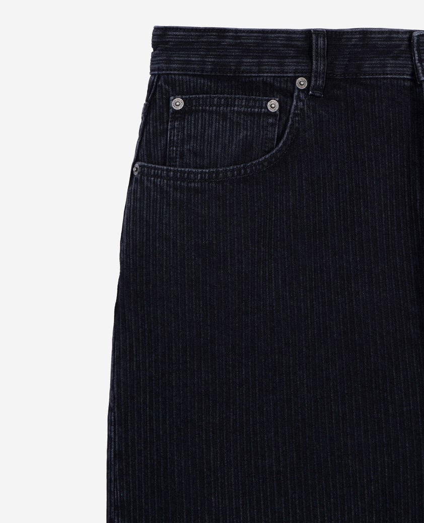 The Kooples MEN BLACK WASHED black ribbed-effect baggy jeans