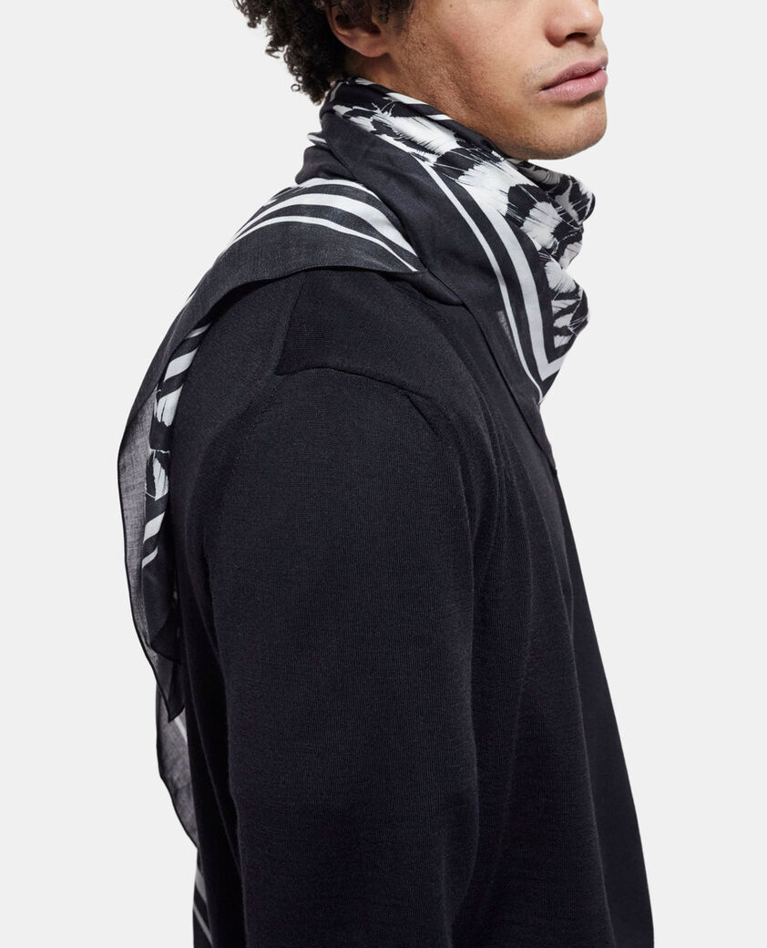 The Kooples MIXED ECRU printed cashmere scarf