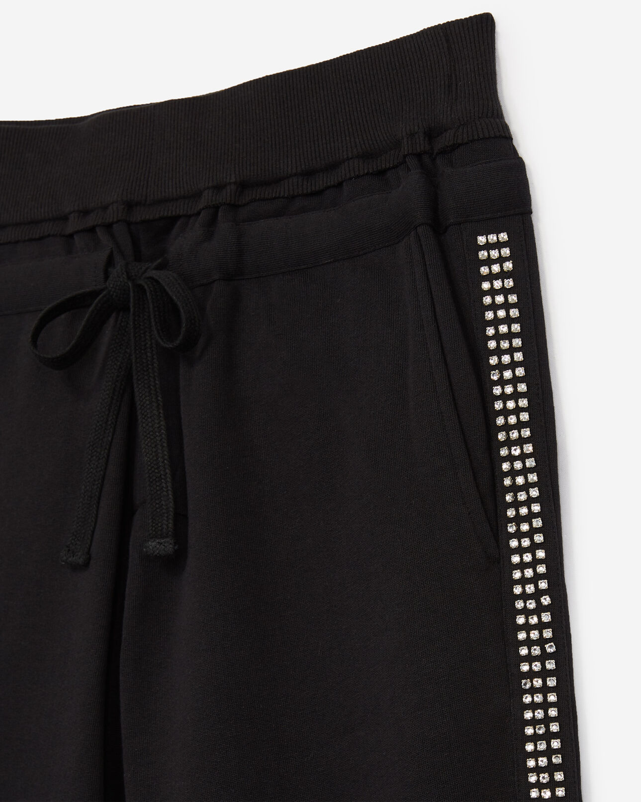 The Kooples FEMME BLACK jogging noir coton détails strass