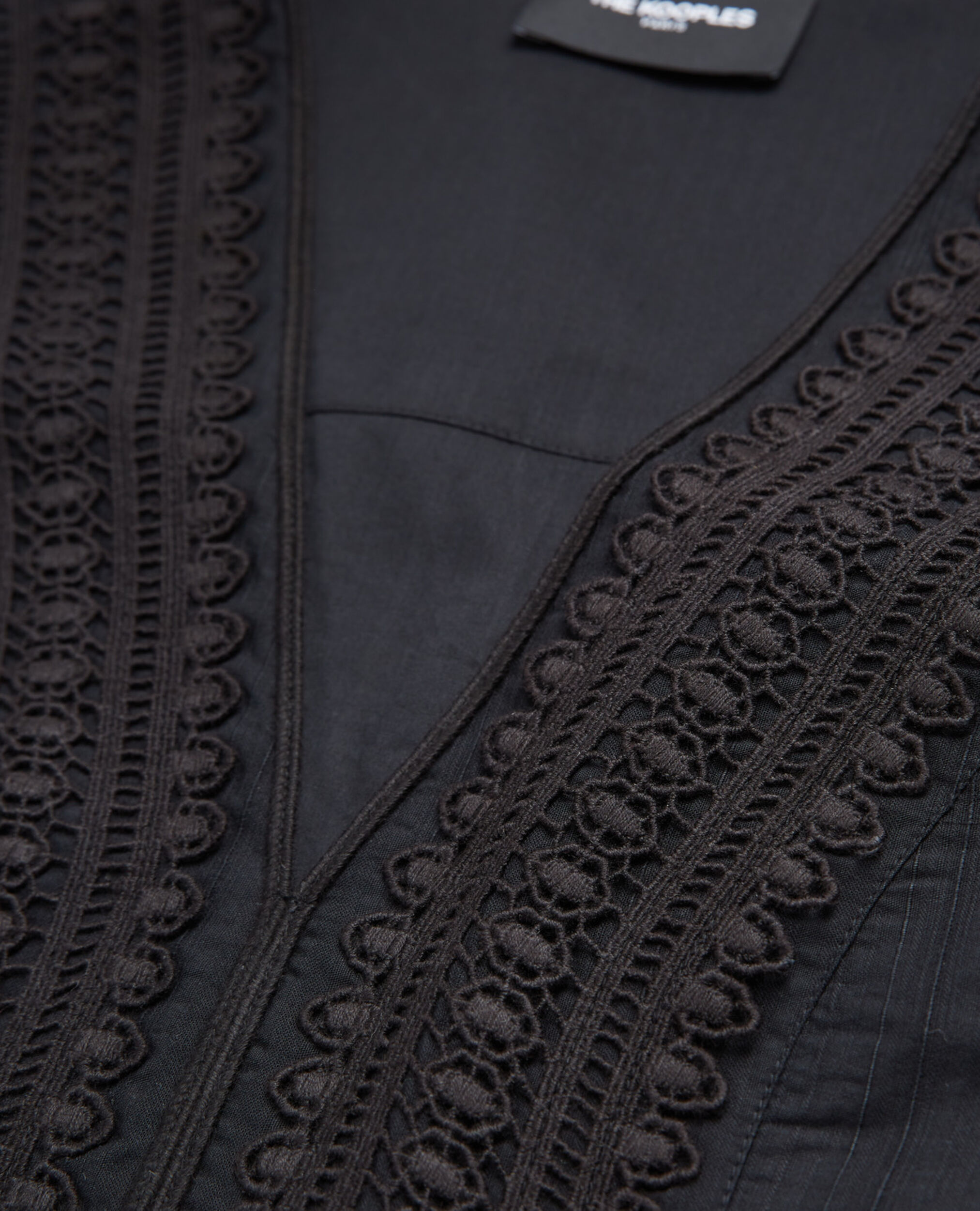 Top ajustado negro algodón manga corta, BLACK, hi-res image number null
