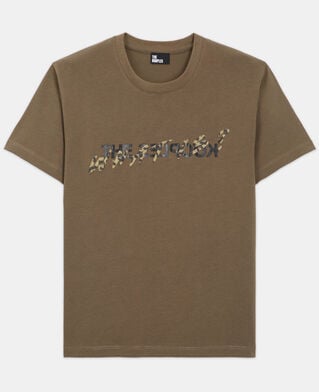 The Kooples FEMME ALGUE t-shirt femme what is kaki et l&eacute;opard