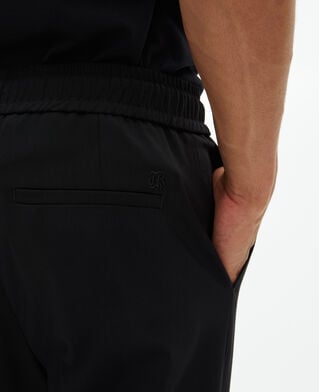 The Kooples H BLACK black wool straight elasticated trousers