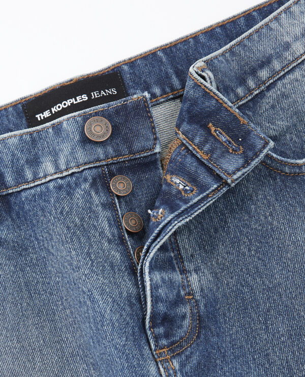 straight-cut faded retro blue jeans
