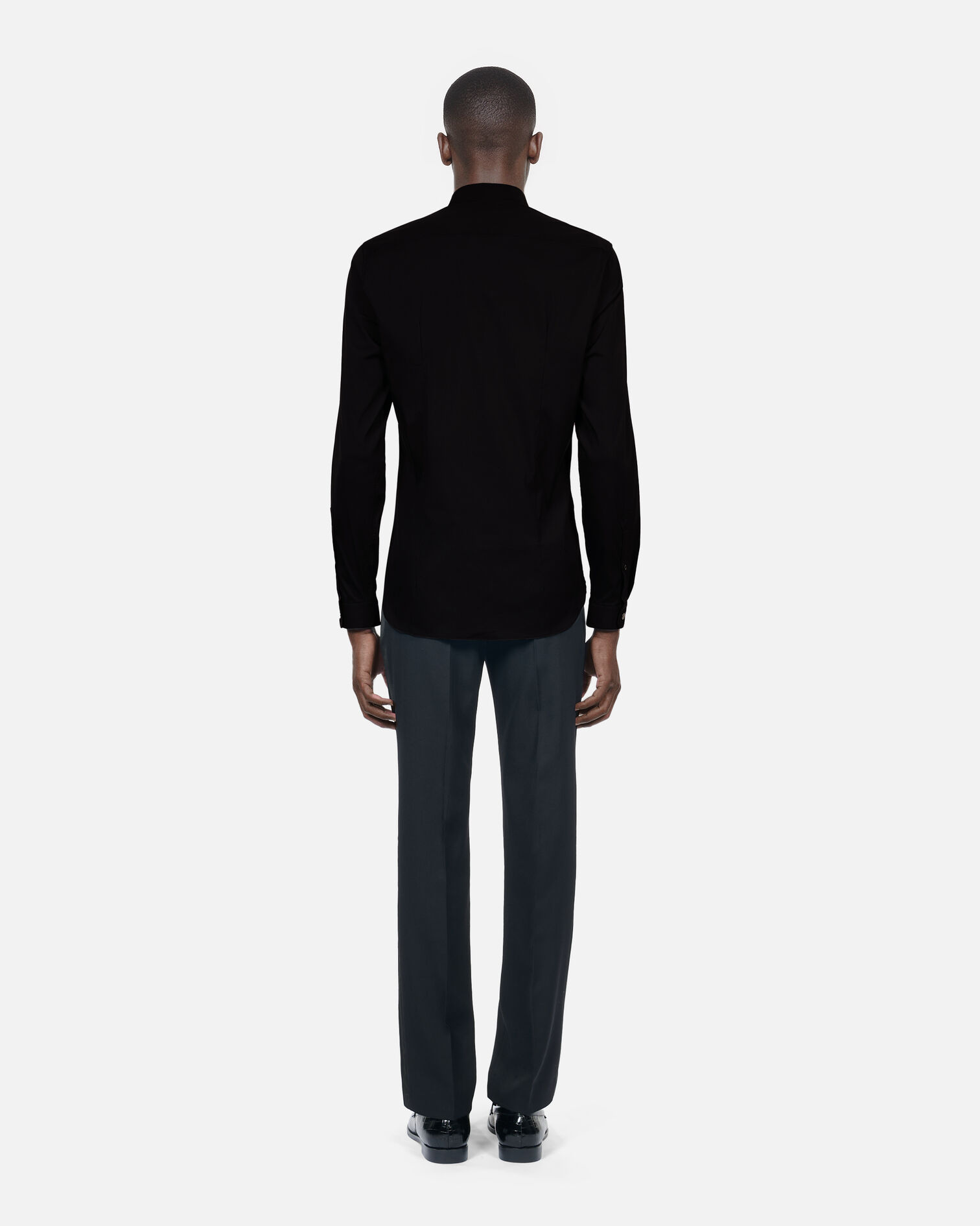 Black poplin shirt, BLACK, hi-res image number null