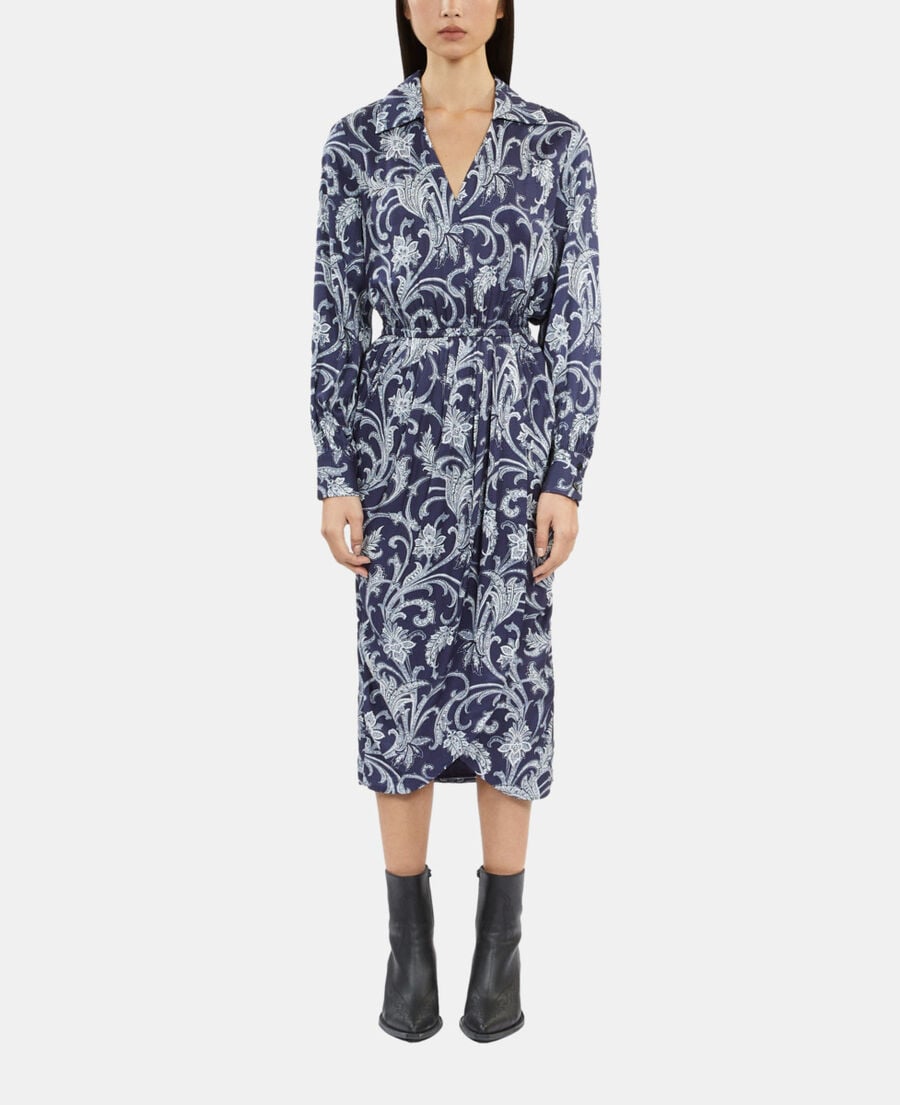 The Kooples WOMEN NAVY printed midi dress