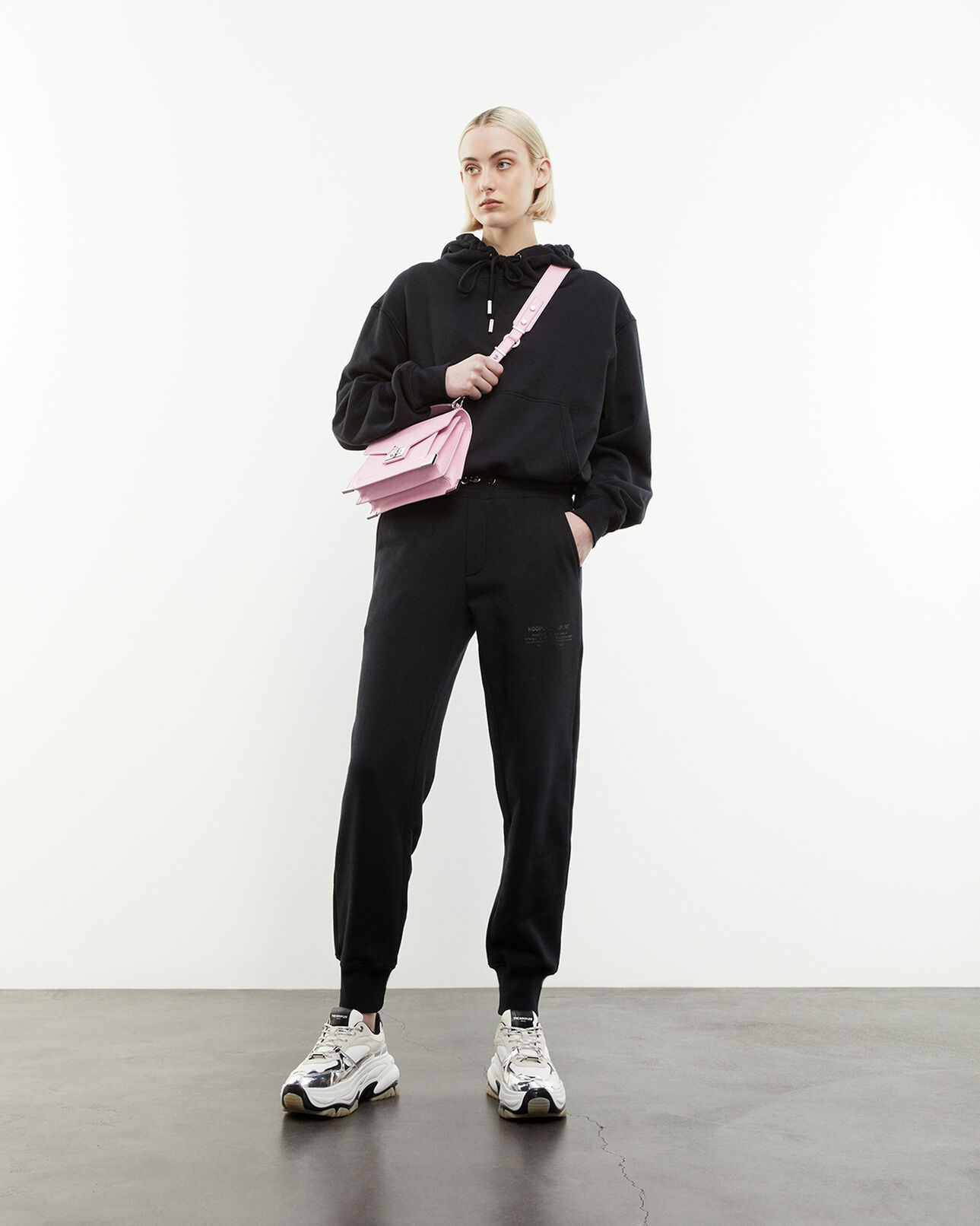 The Kooples MUJER BLACK sudadera negra capucha bolsillo canguro