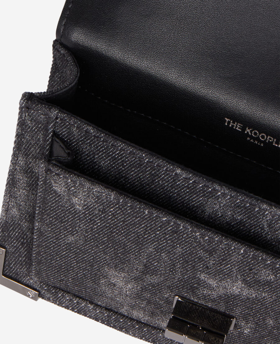 sac emily new nano noir en denim avec rivets
