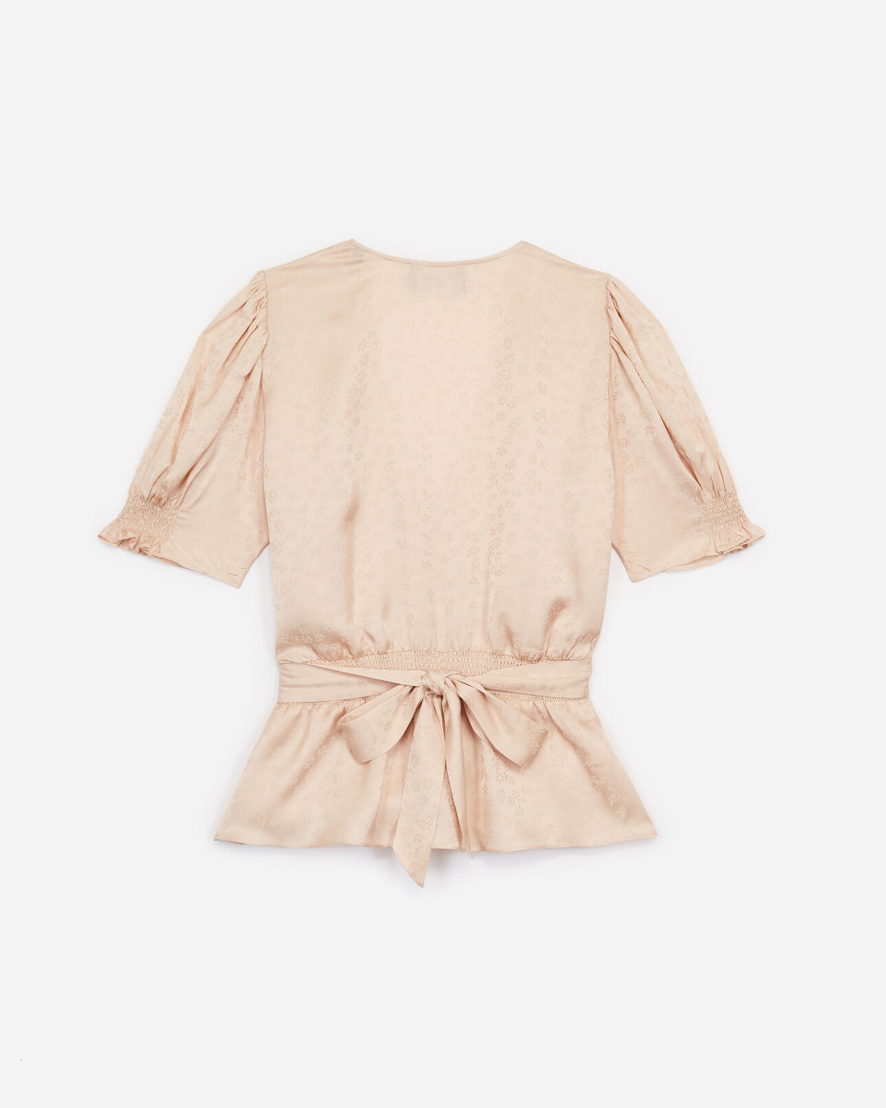 The Kooples FEMME NUDE top cache-cœur rose clair satiné