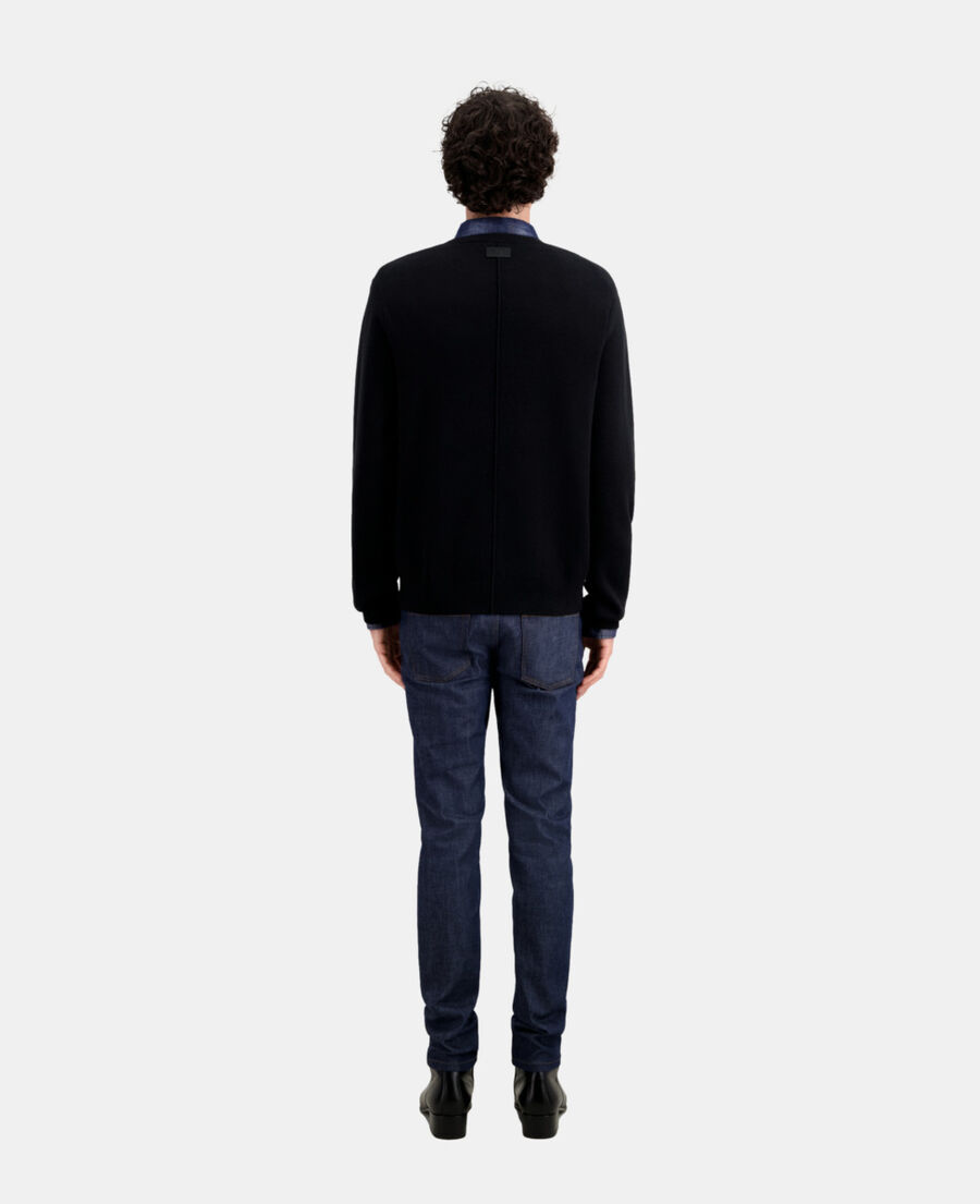 pull noir cobra en laine mélangée