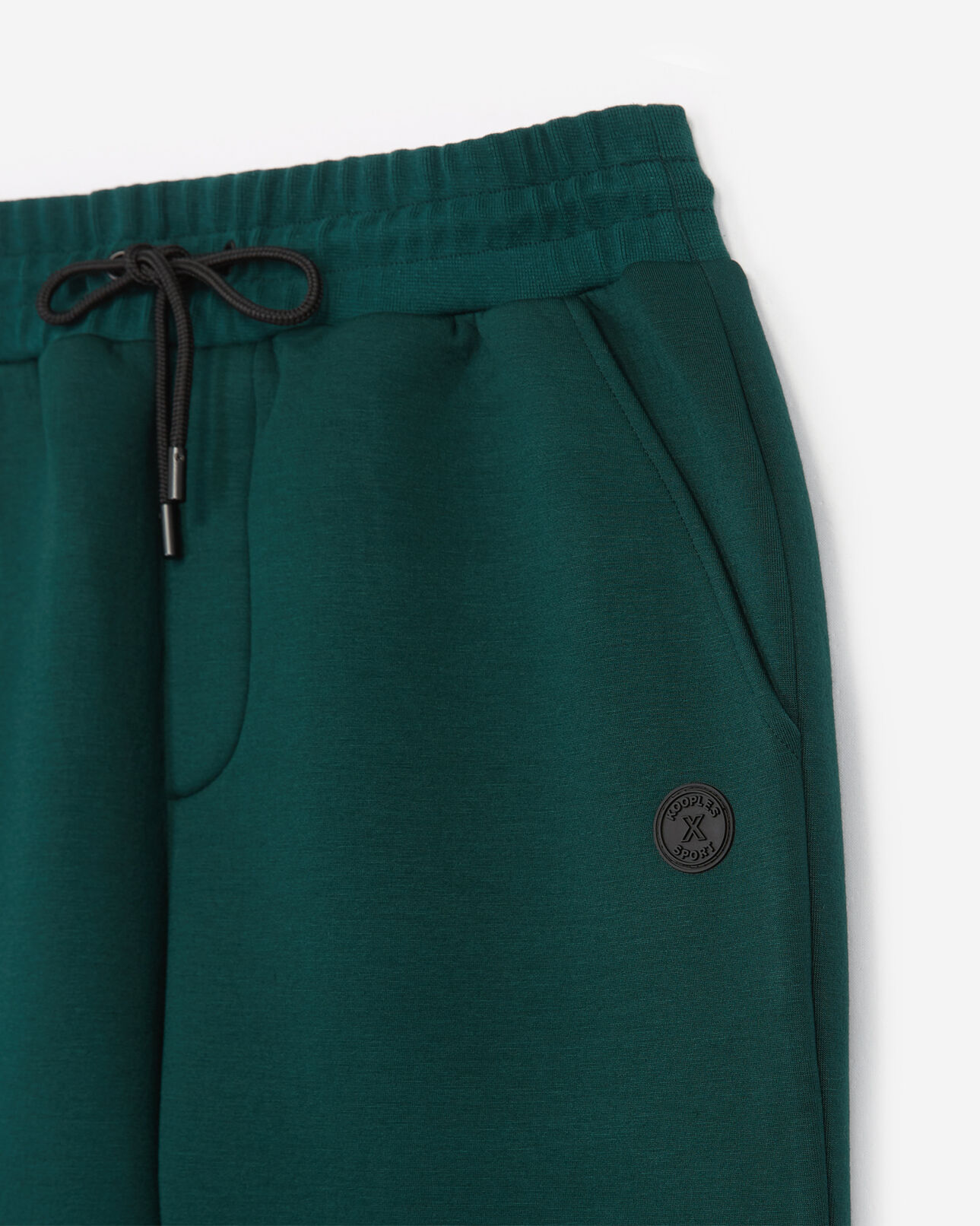 The Kooples MEN BOTTLE GREEN fitted green joggers with zippers