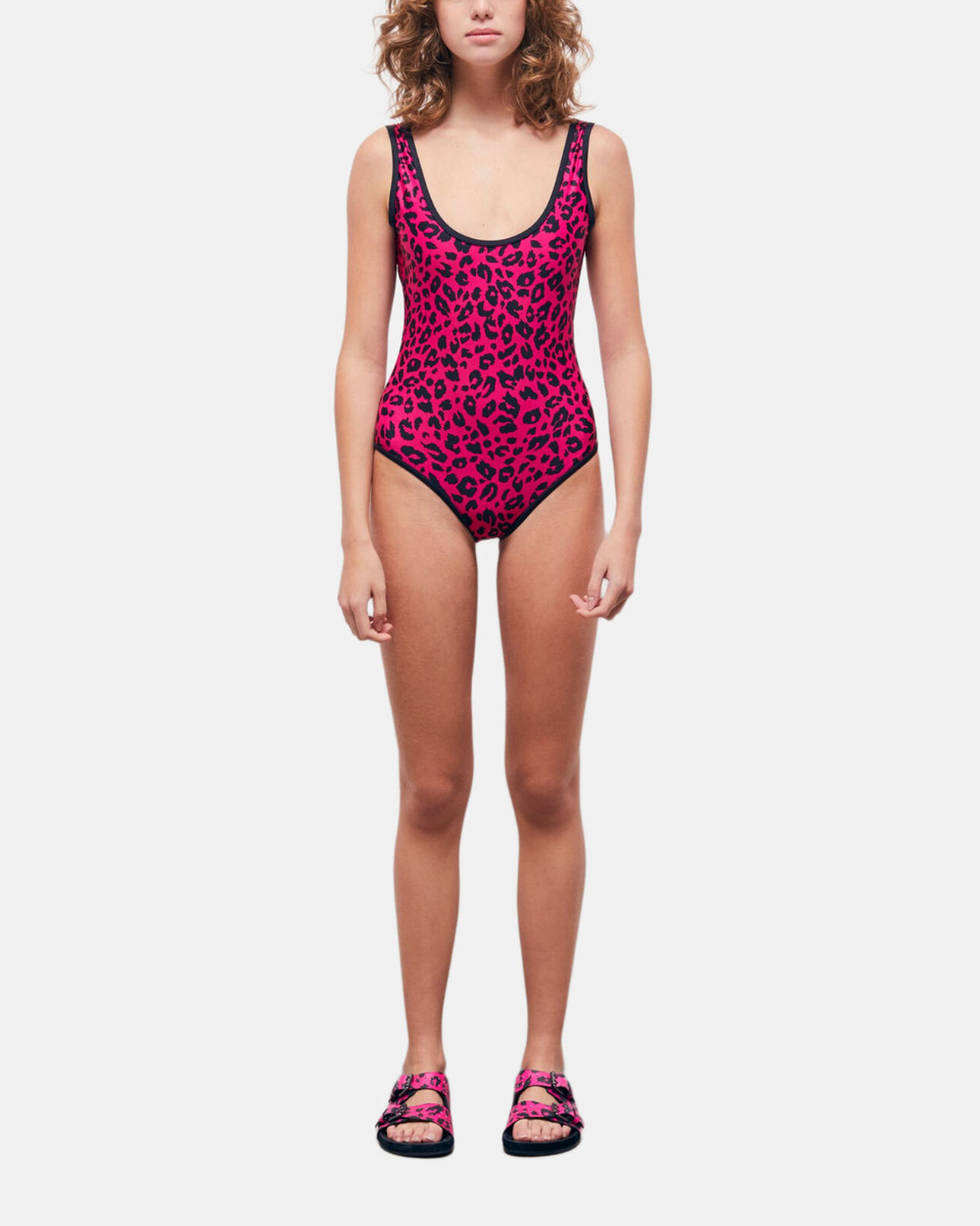 The Kooples FEMME BLACK / PINK maillot de bain une pièce imprimé