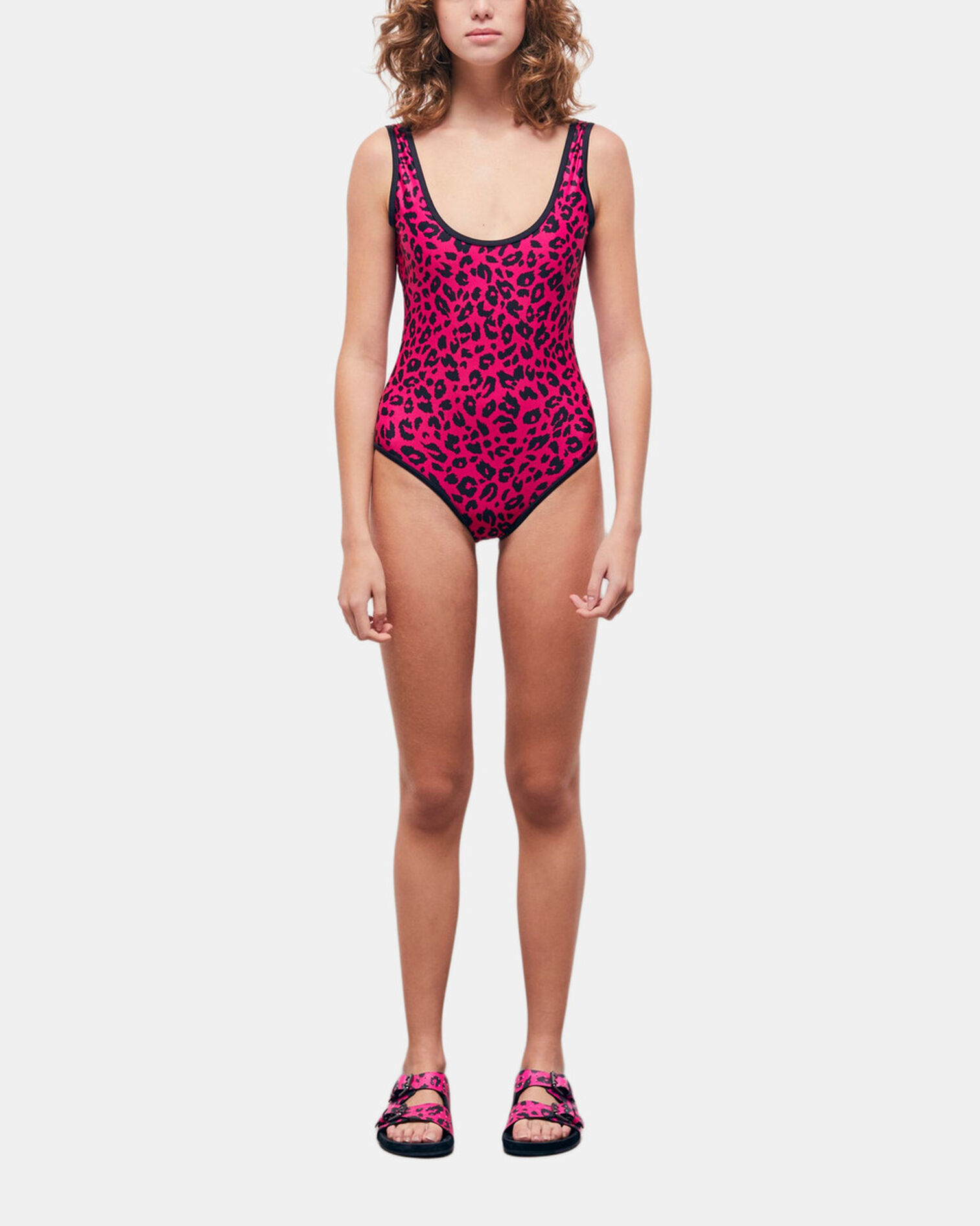 Maillot de bain une pièce imprimé, BLACK / PINK, hi-res image number null