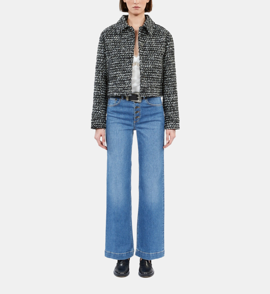Tweed jacket on sale black pants
