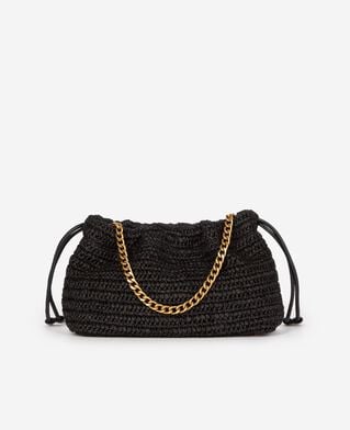 The Kooples FEMME BLACK sac taylor en raphia noir