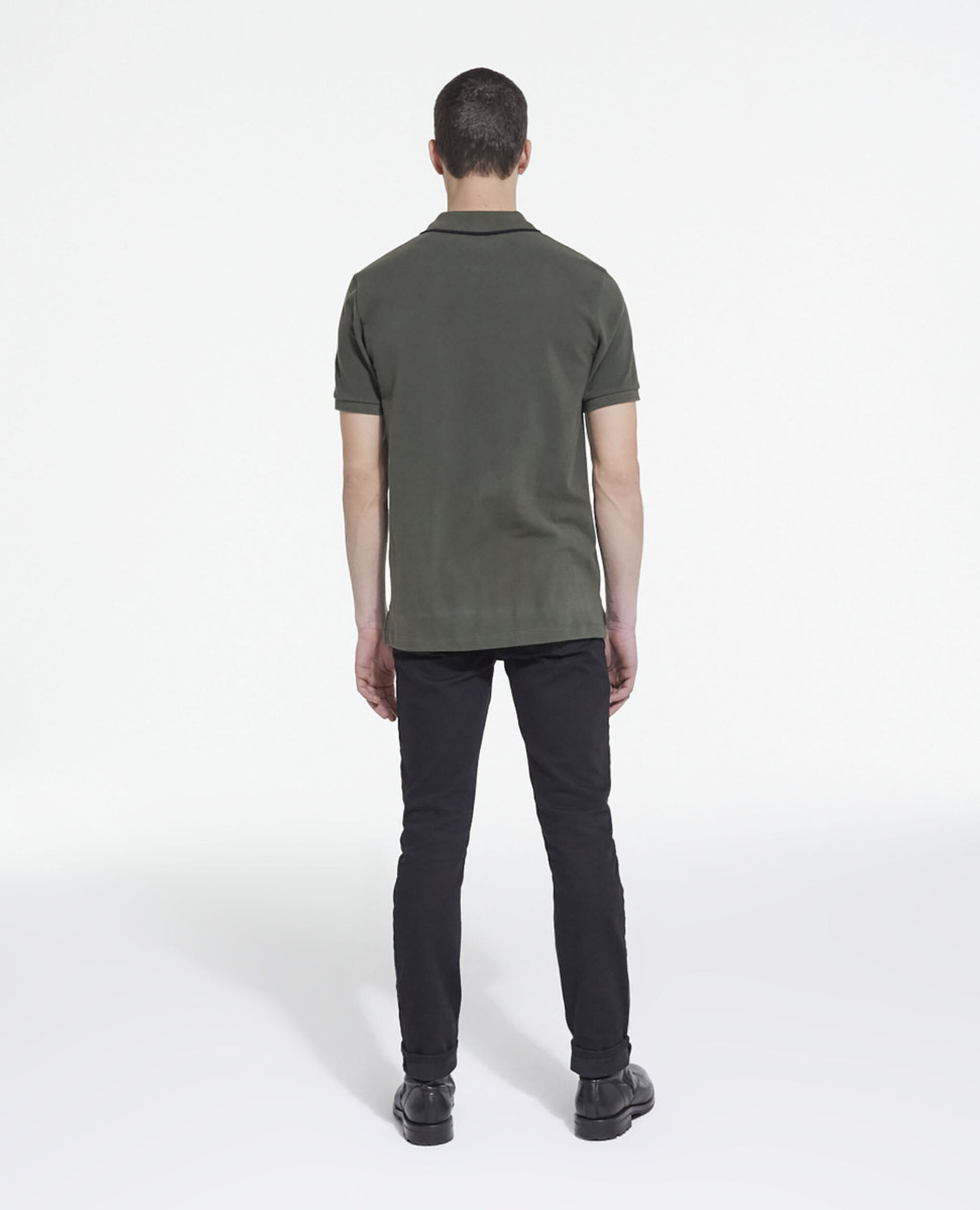 Khakifarbenes klassisches Poloshirt, FORET, hi-res image number null
