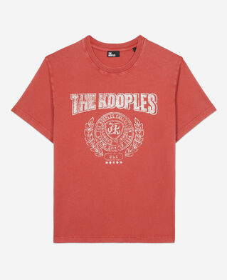 The Kooples F RED BRIQUE red t-shirt with blazon serigraphy