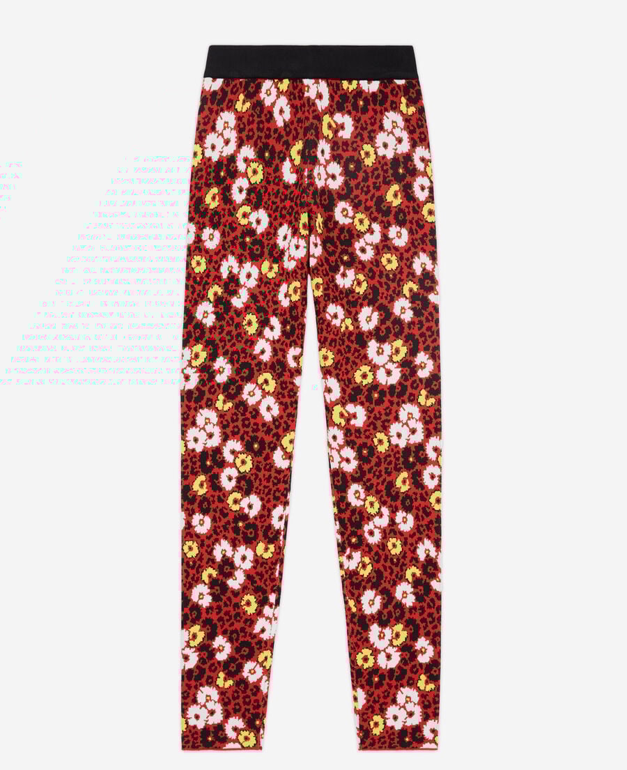 The Kooples FEMME DARK RED legging imprimé fleuri