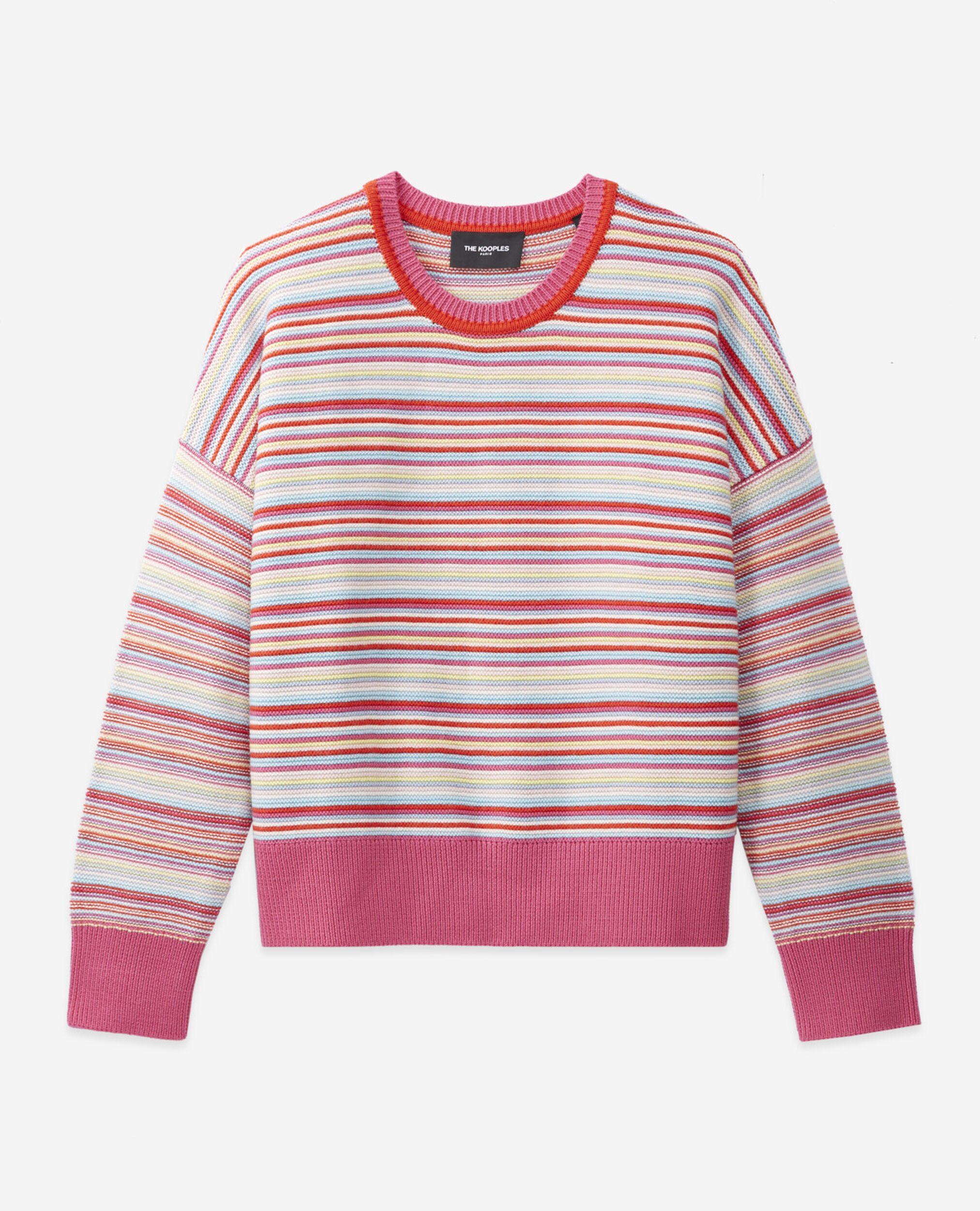 Multicolor stripy wool formal sweater, MULTICOLOR, hi-res image number null