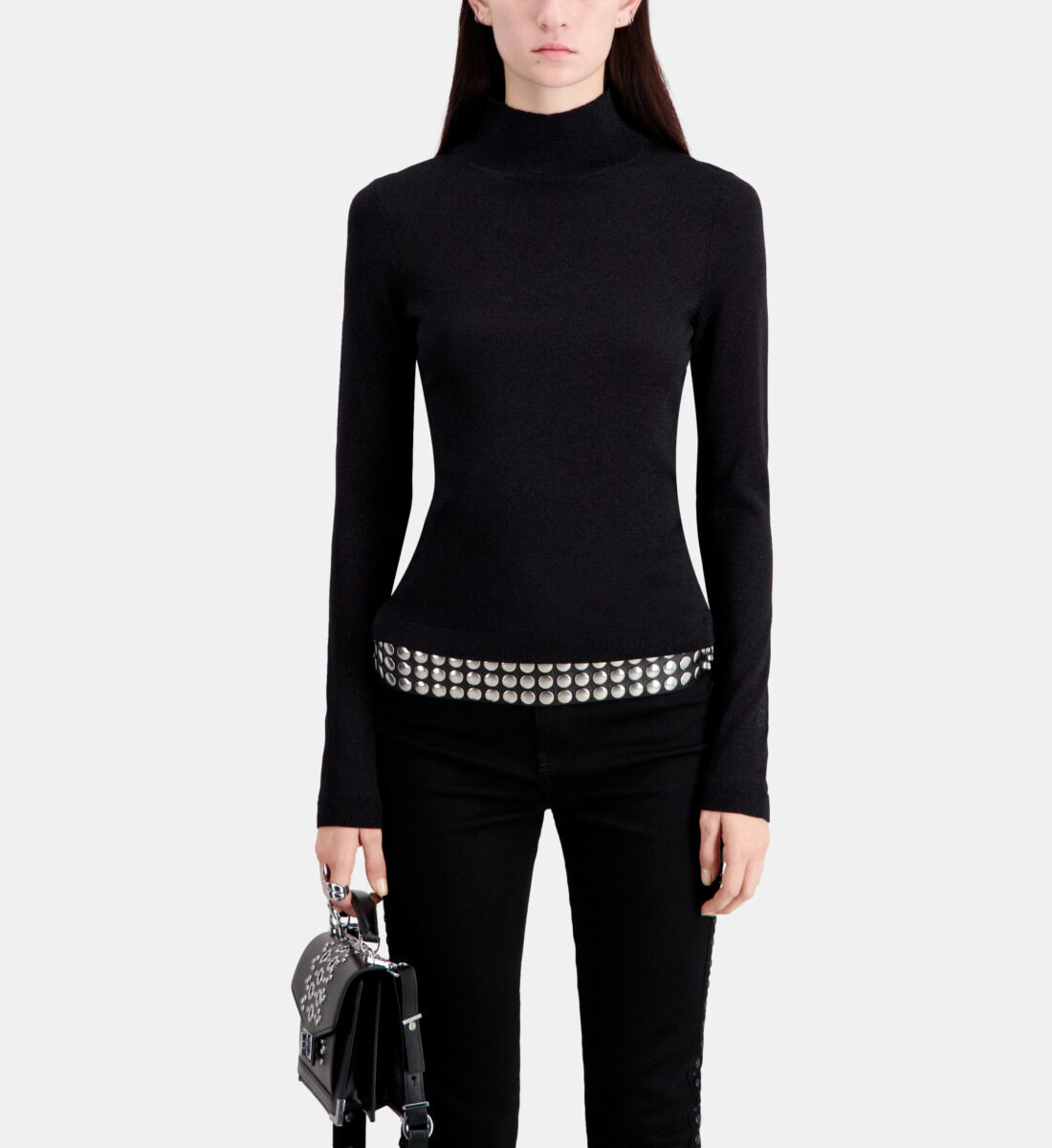 Pull noir effet paillet The Kooples France