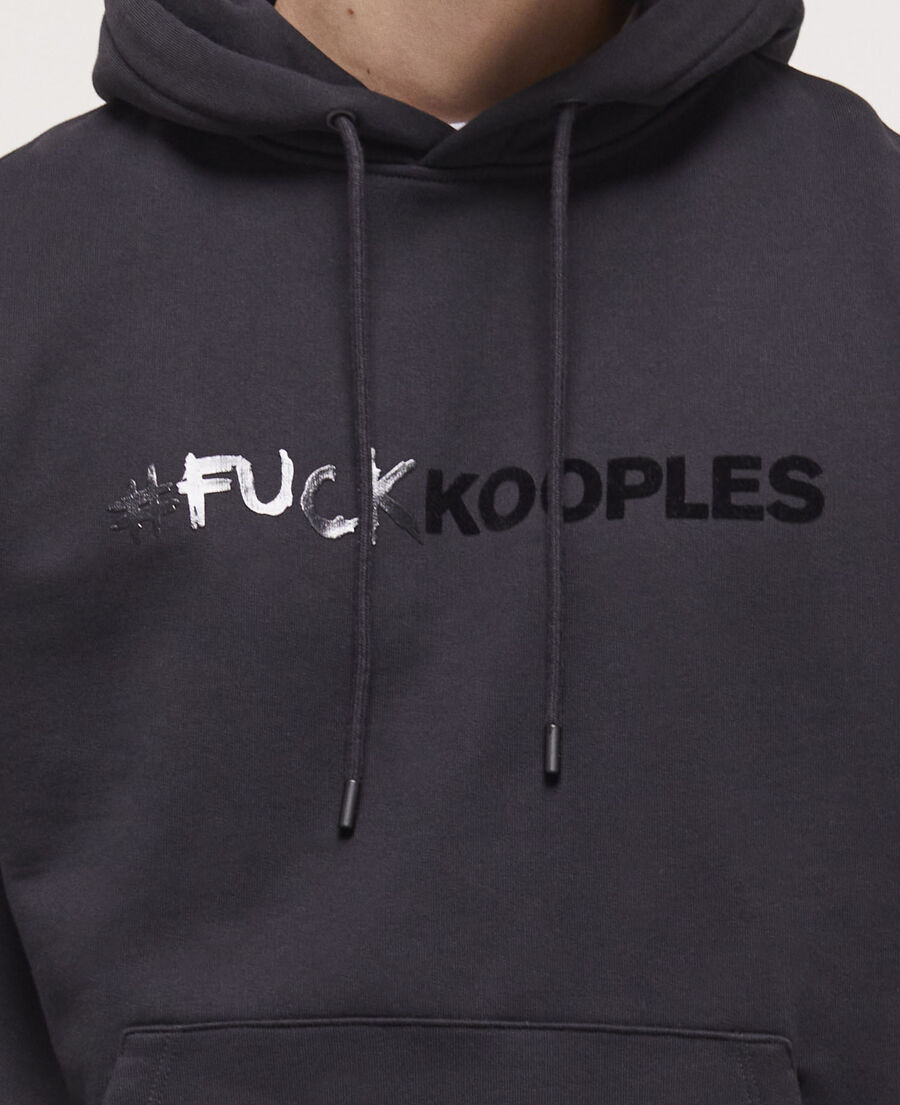 sweatshirt à capuche logo noir