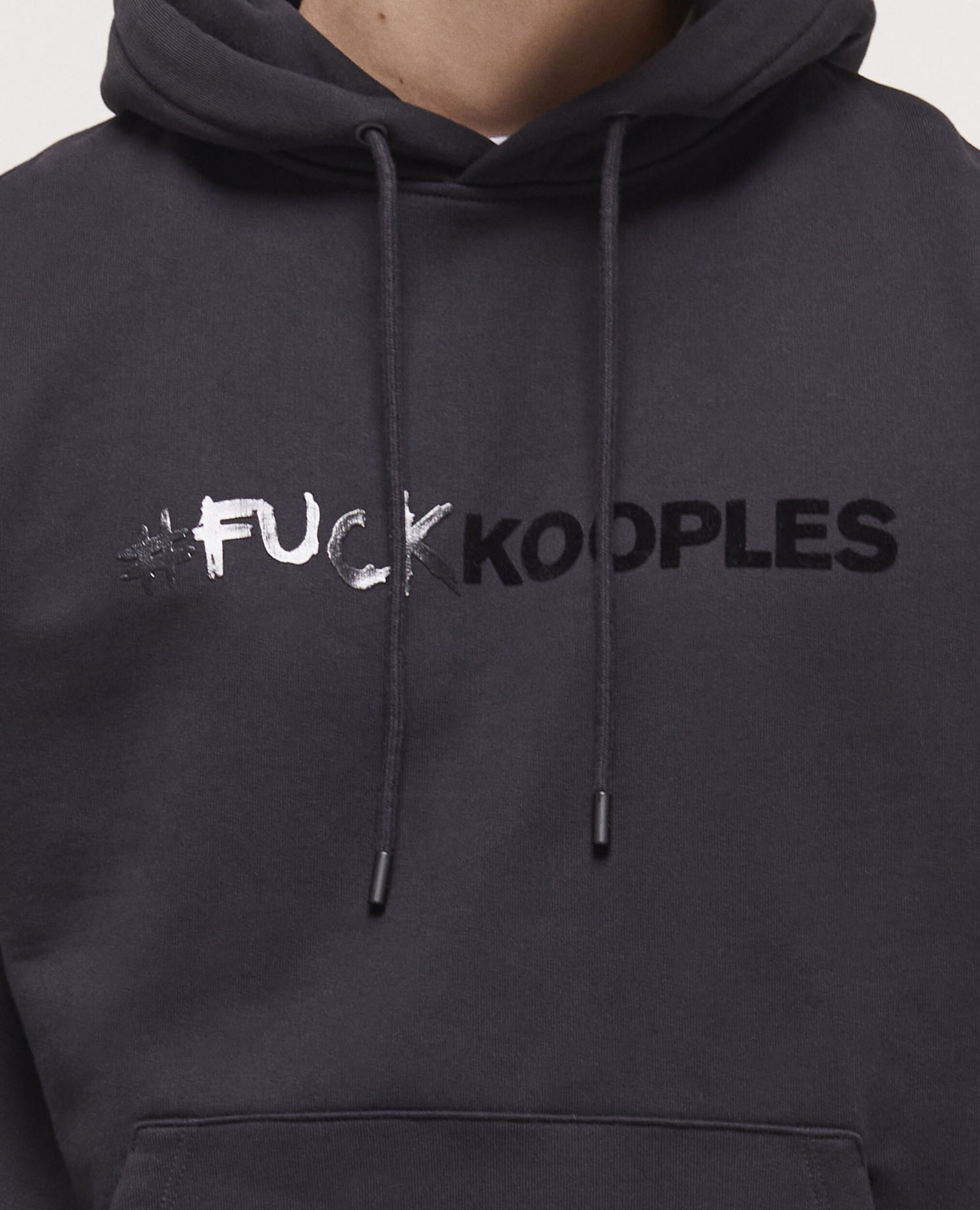 Sweatshirt à capuche logo noir, BLACK, hi-res image number null