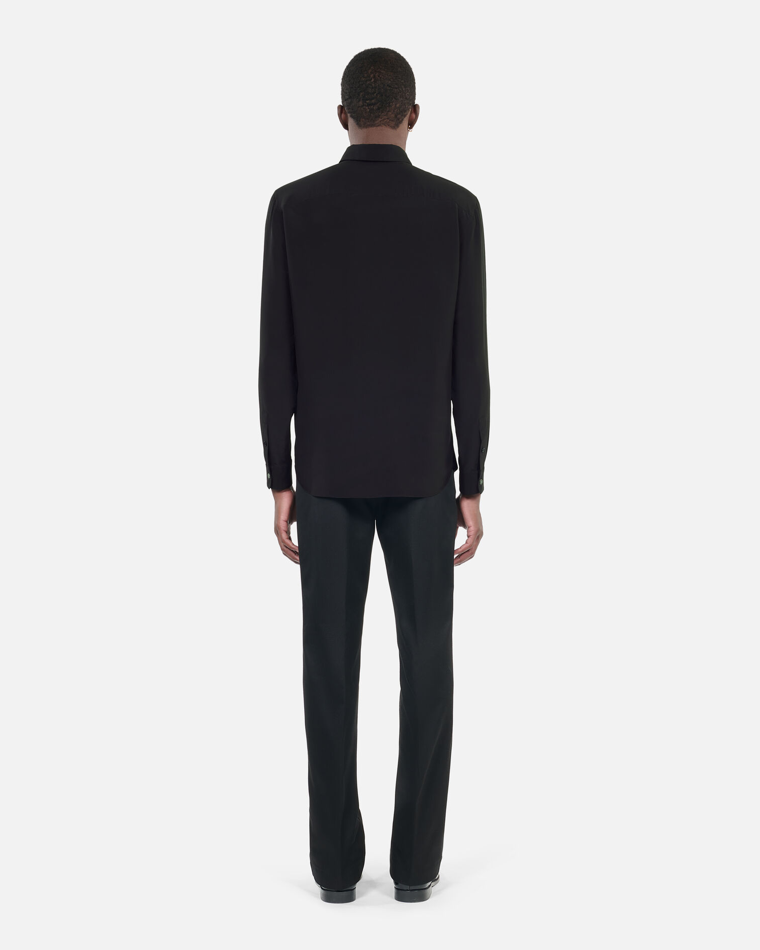 Black silk shirt, BLACK, hi-res image number null