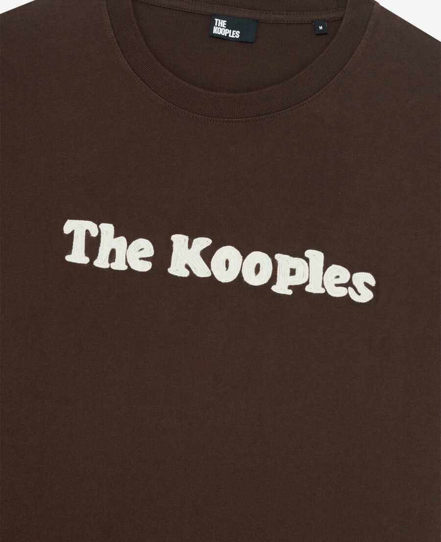 The Kooples H BROWN t-shirt with brown embroidery
