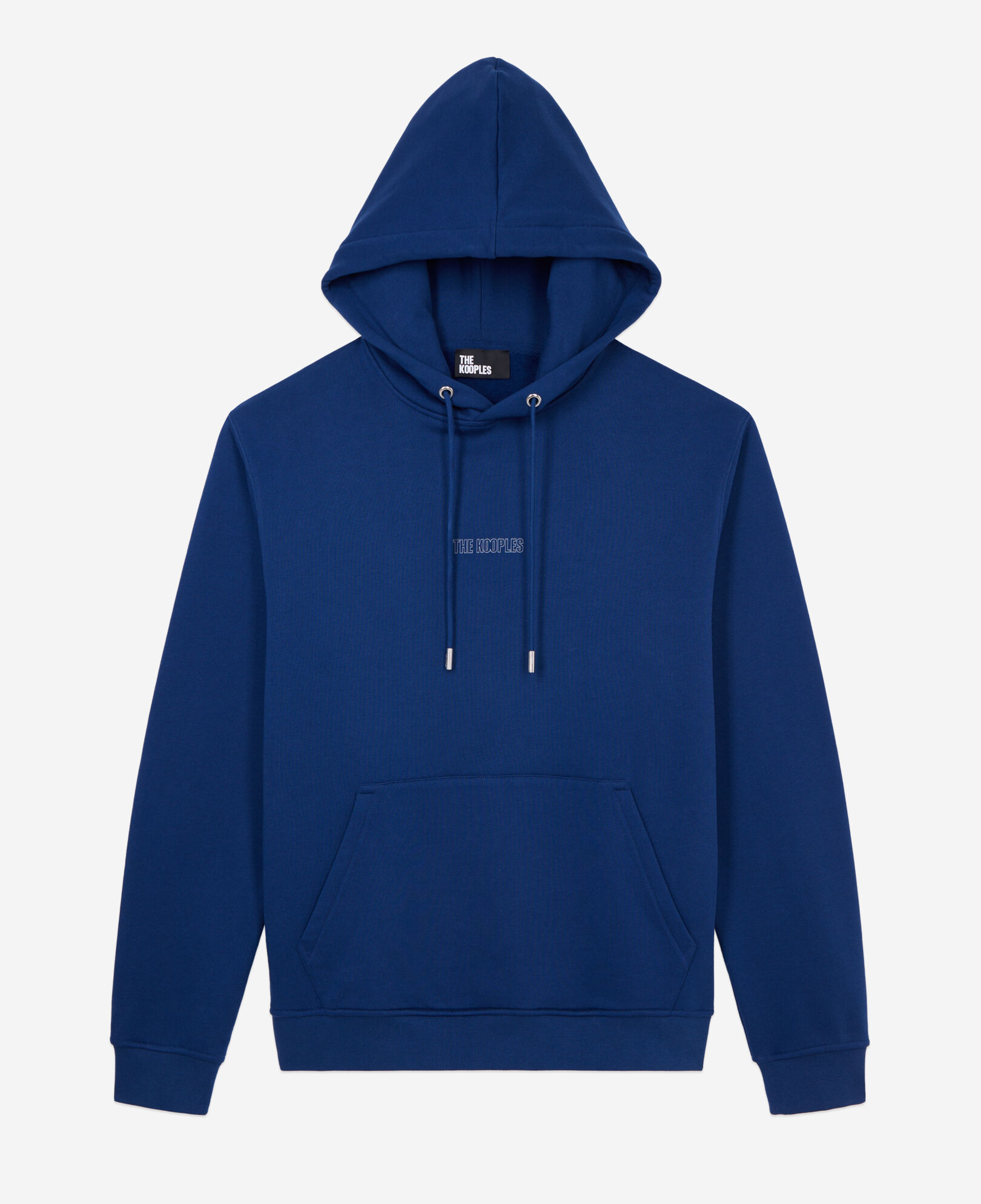 The Kooples MEN ROYAL BLUE - DARK NAVY bright blue logo hoodie
