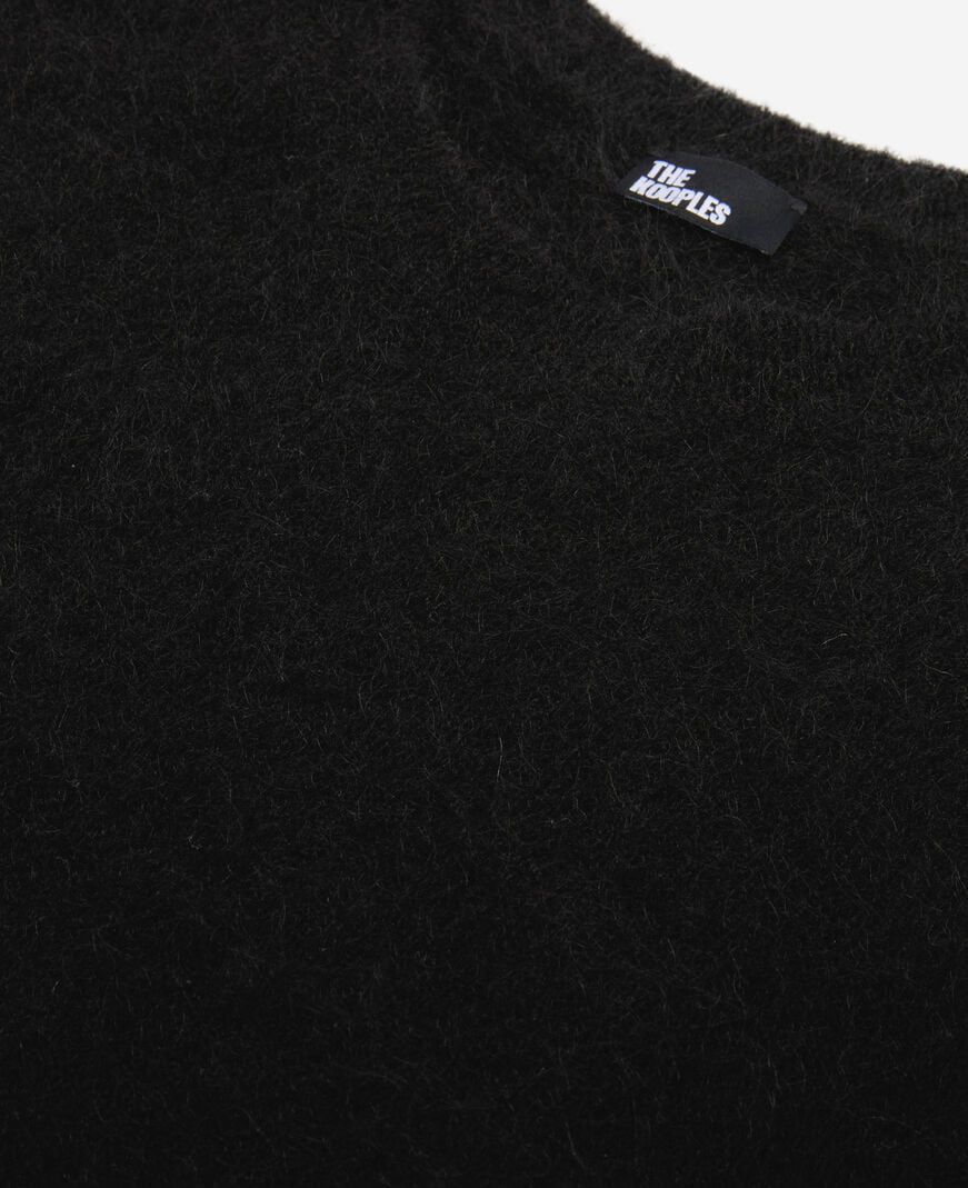 The Kooples MEN BLACK STONE black wool and mohair sweater