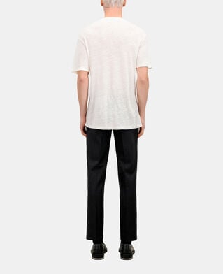 The Kooples HERREN ECRU ecrufarbenes t-shirt herren aus leinen mit wappen