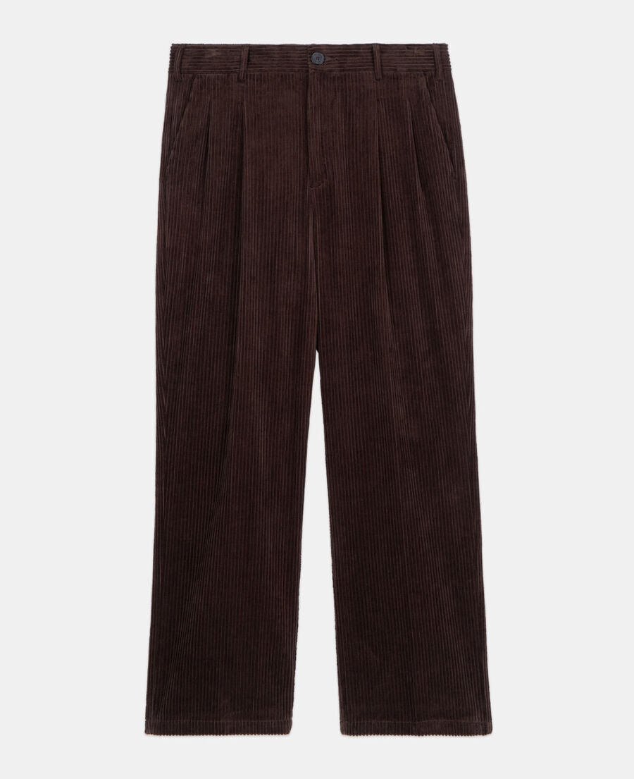 The Kooples HOMME BROWN pantalon en velours c&ocirc;tel&eacute; marron