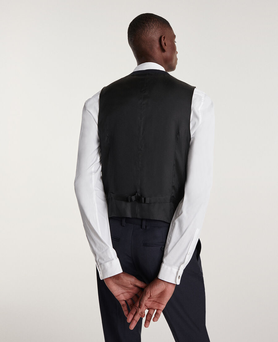 The Kooples HOMME DARK NAVY gilet de costume boutonné en laine marine