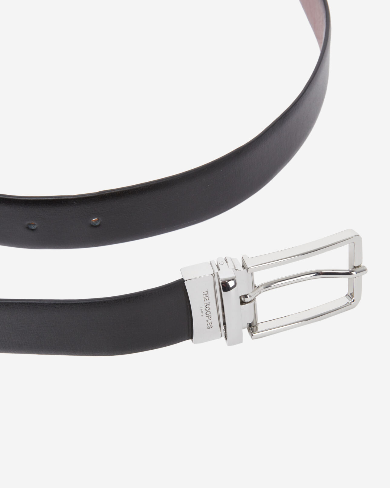 The Kooples HOMME BLACK ceinture cuir bicolore réversible