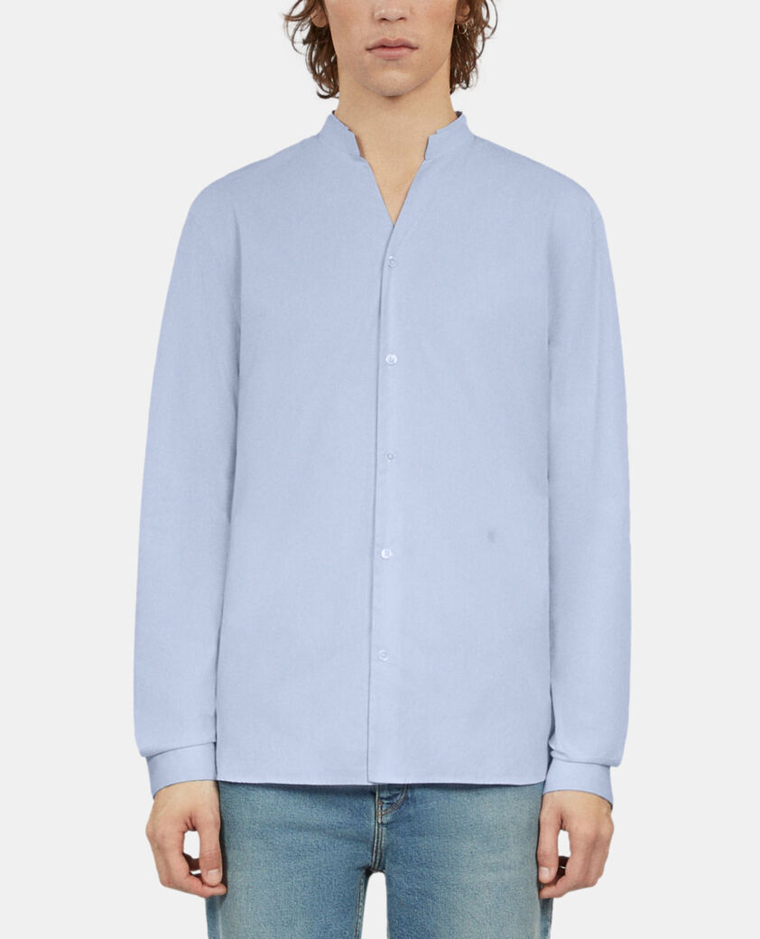 The Kooples HERREN BLUE SKY elegantes, himmelblaues hemd aus popeline