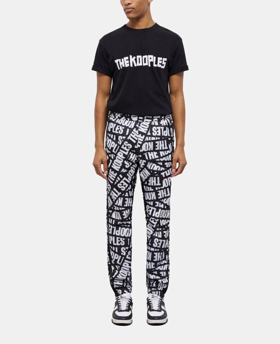 The Kooples HERREN BLACK / WHITE jogginghose mit logo-tape