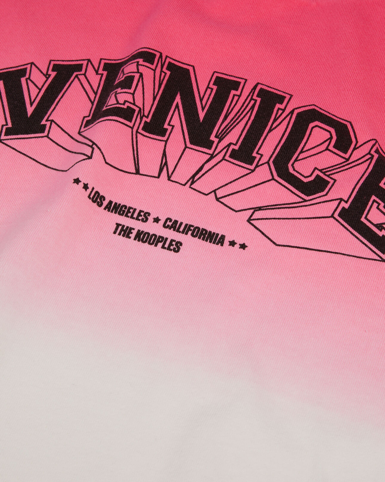 The Kooples WOMEN RETRO PINK gradient pink t-shirt with venice serigraphy