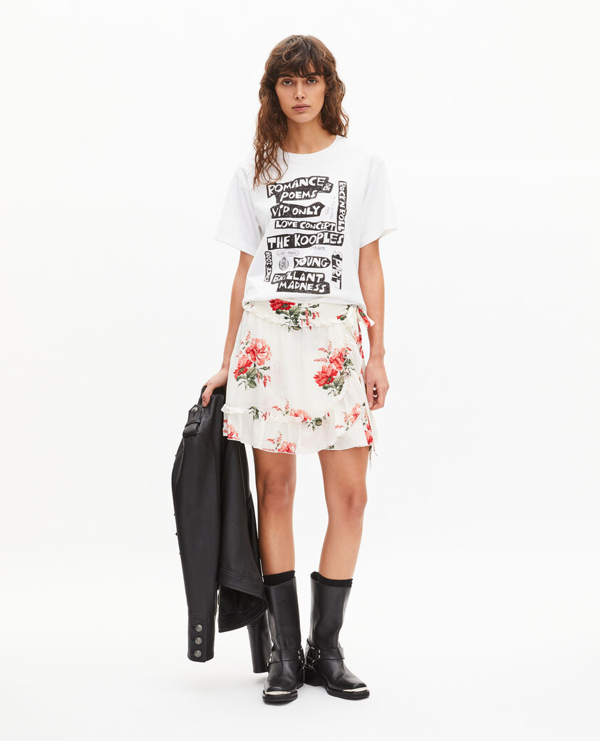 The Kooples FEMME WHITE t-shirt avec s&eacute;rigraphie blanc