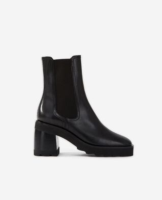 The Kooples WOMEN BLACK black leather heeled boots