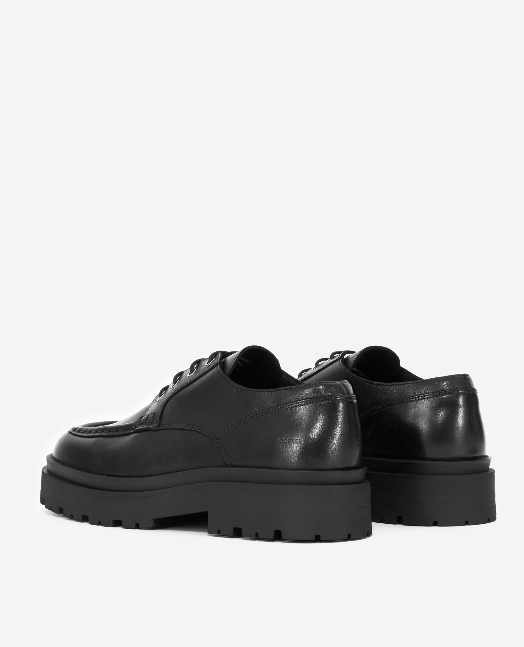 Derbies lacets noirs cuir semelle compens e The Kooples