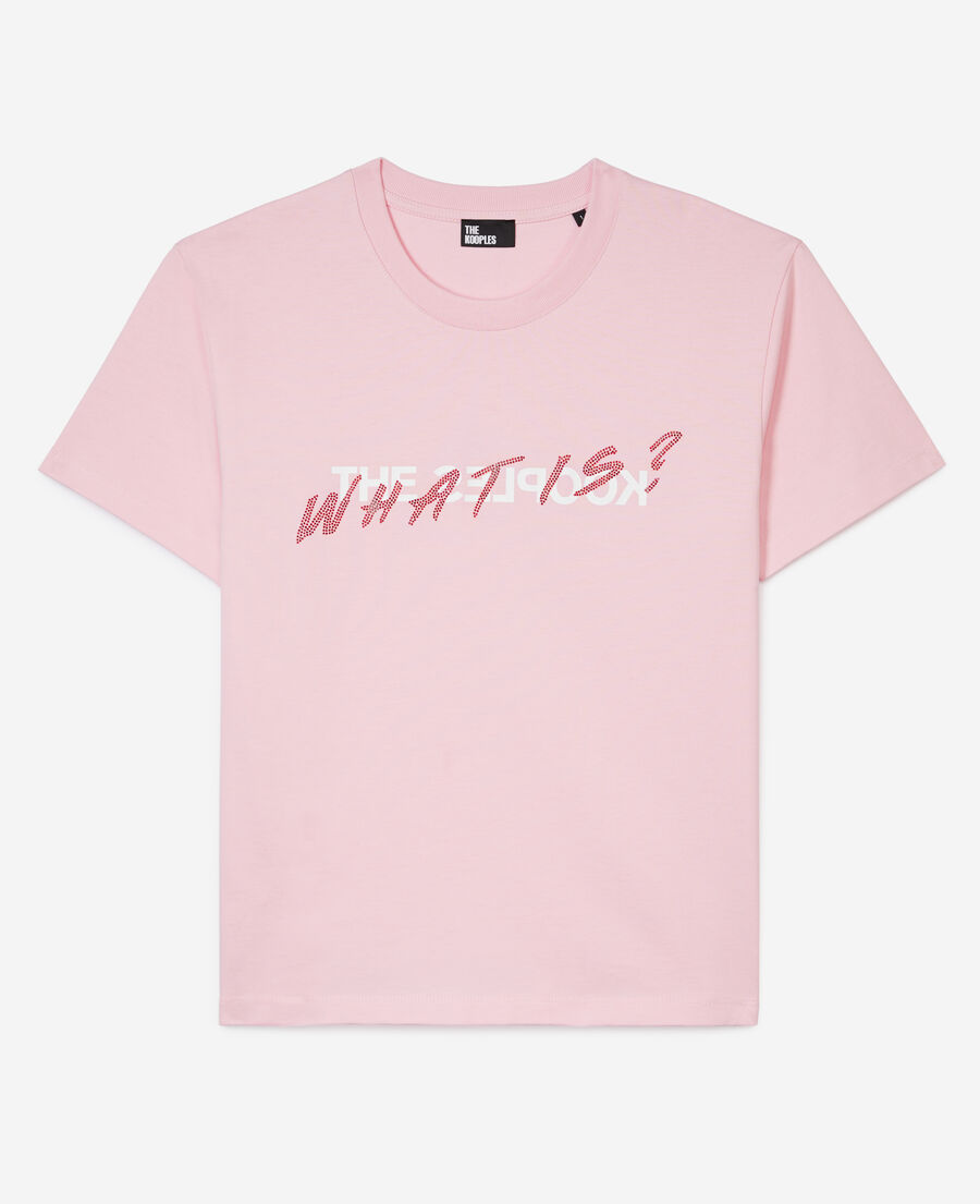 더 쿠플스 The Kooples Pink What is t-shirt with rhinestones