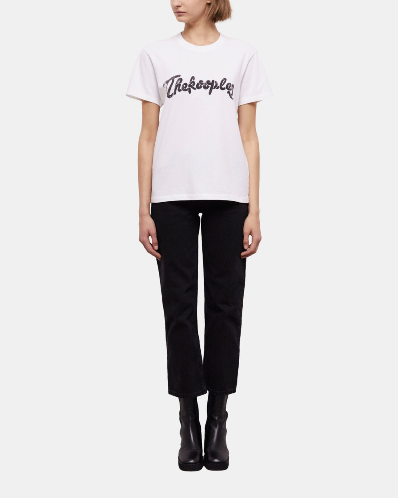 The Kooples WOMEN WHITE women's white t-shirt with snake logo print