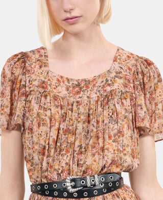 The Kooples WOMEN CAMEL / BROWN floral print short dress