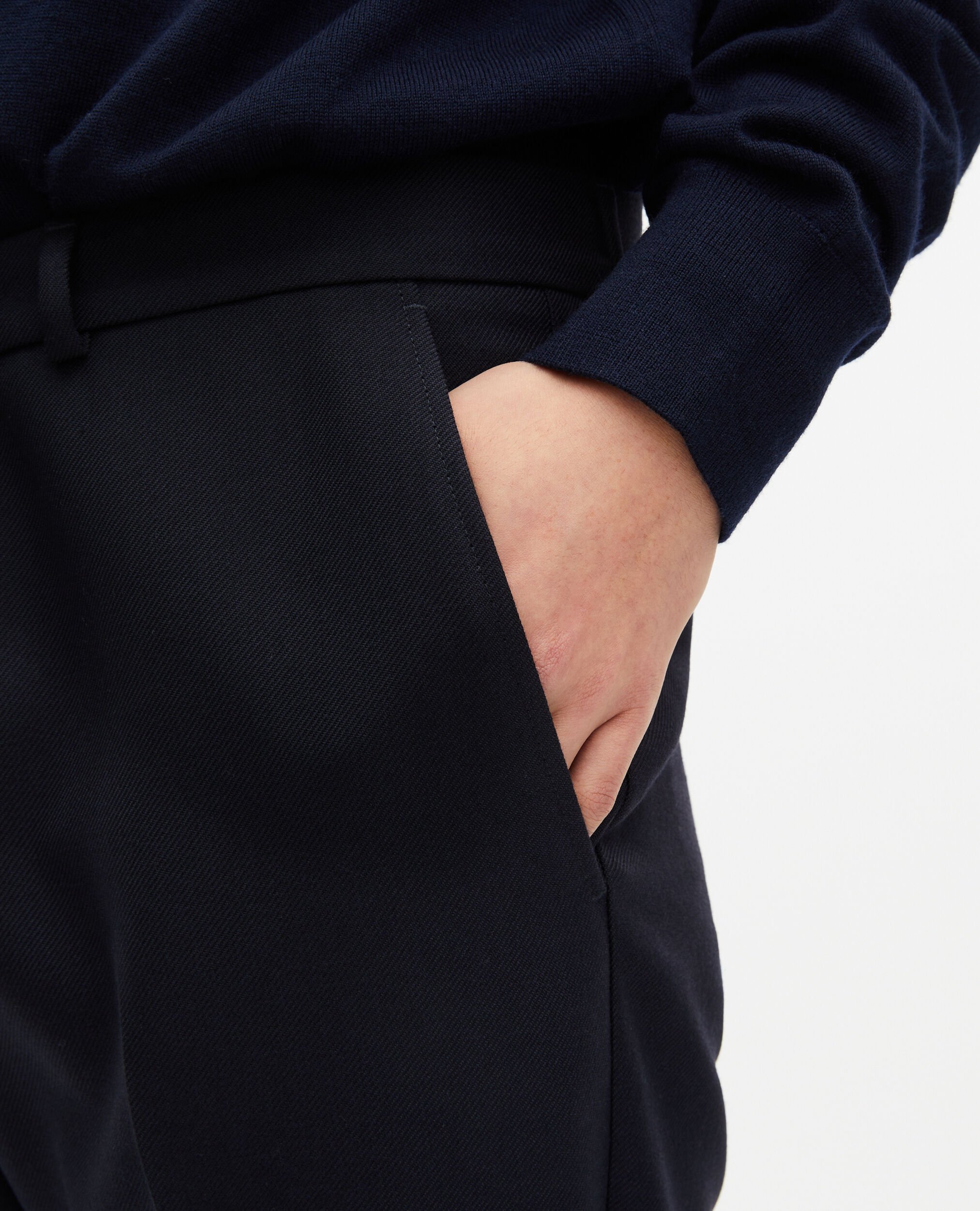 Navy straight-leg pants, NAVY, hi-res image number null