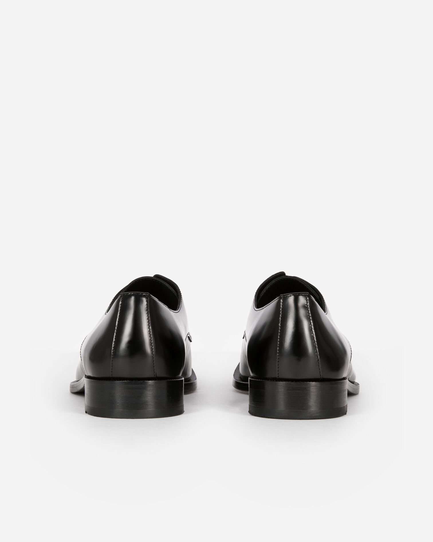 Black leather Derbies, BLACK, hi-res image number null