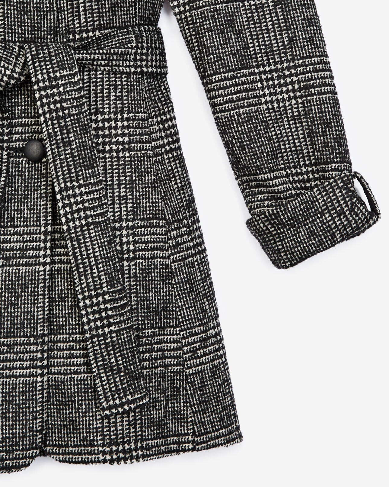 The Kooples FEMME BLACK WHITE manteau laine bicolore façon cape